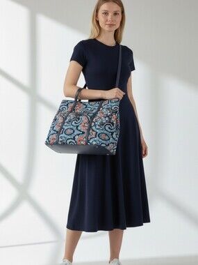 Vera Bradley Blue Paisley Shoulder Bag Tote